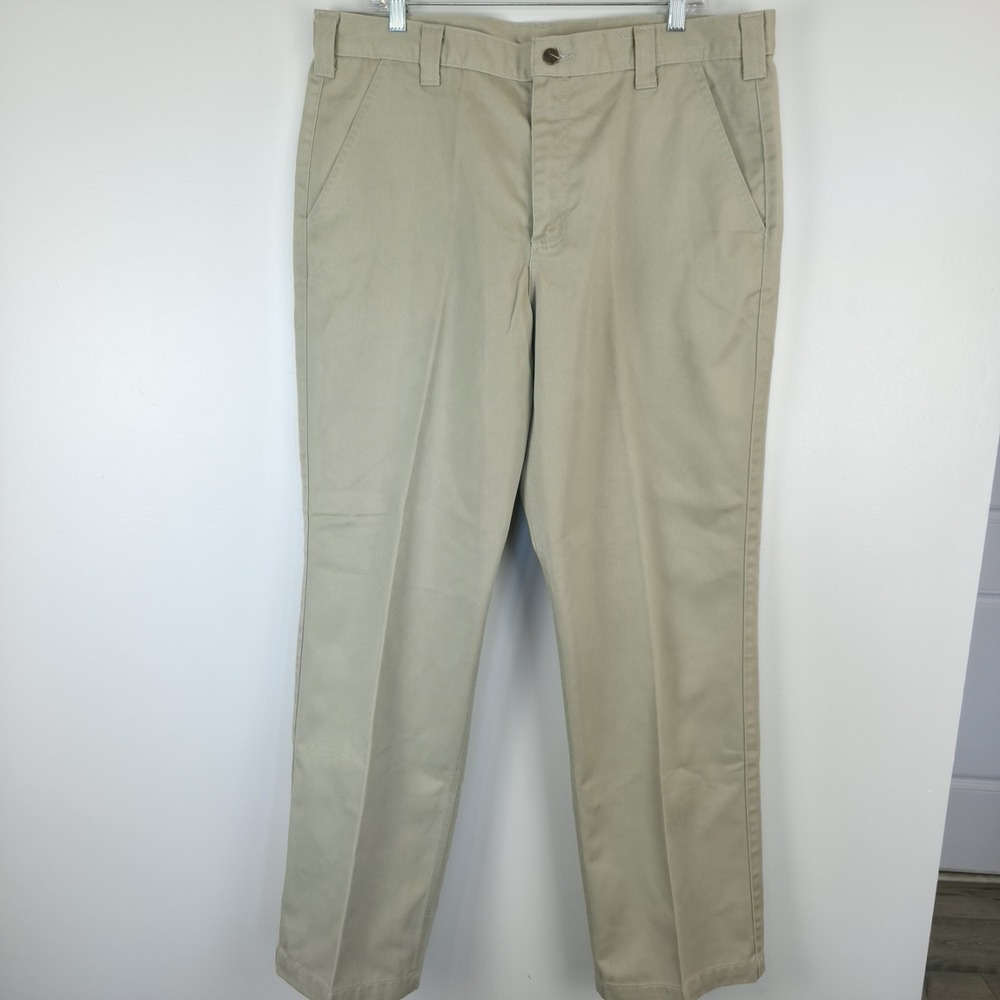 Carhartt B290 Work Pants Men's 38x32 Khaki Twill Relaxed Fit.C50